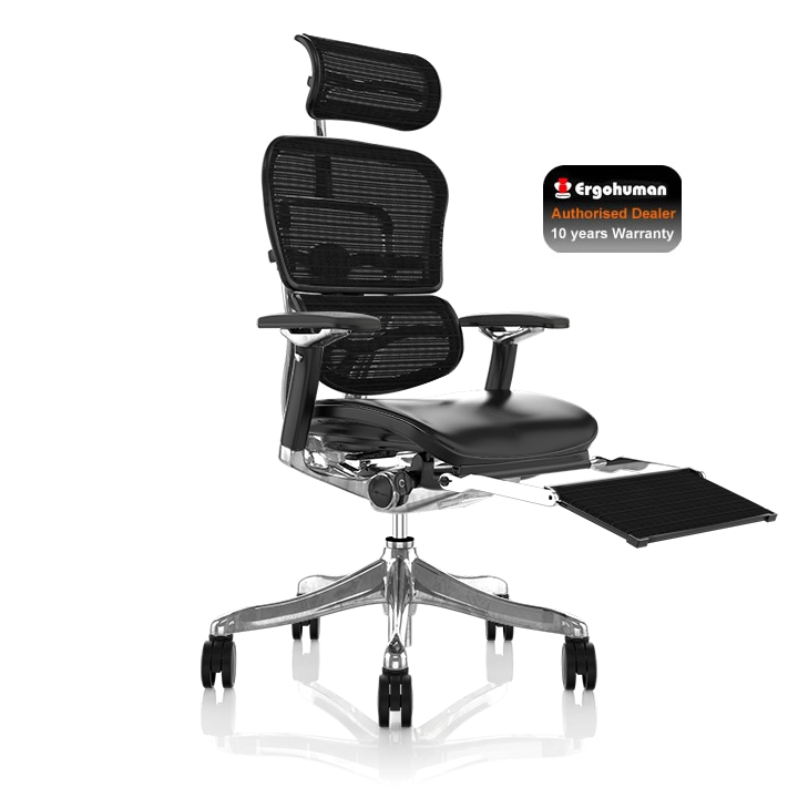 Ergohuman Plus Leather Chair with Leg Rest